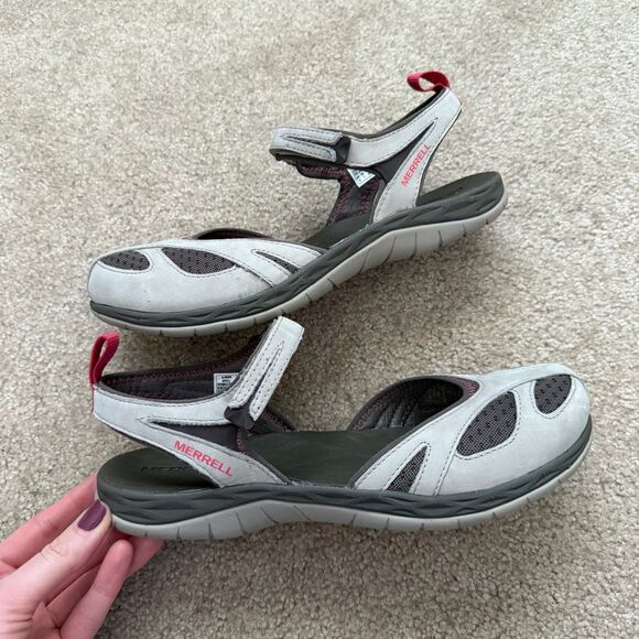 Merrell Siren Wrap Q2 Sandals Womens 9 Aluminum Gray Mary Jane Slingback Hiking - Picture 5 of 10